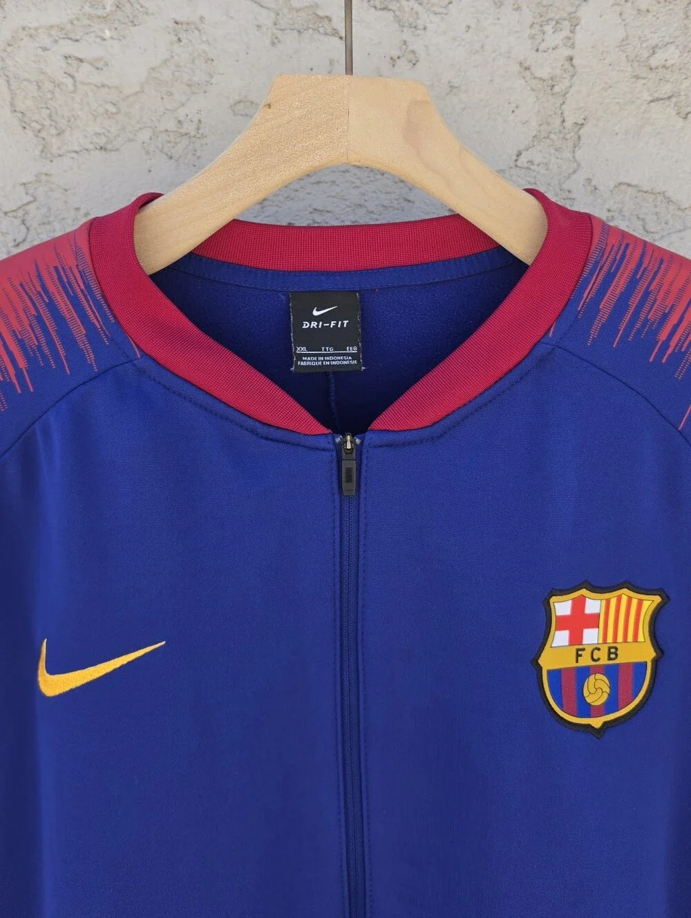 Nike FC Barcelona 2018 2019 Anthem Track Jacket Mens 2XL Blue FullZip 894361-456
